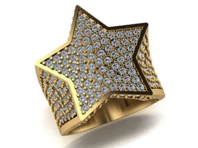 hiphop star ring  3D print model