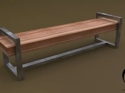 Bench 20 4in1 - 4 Texture 1 Model Low-poly 3D model