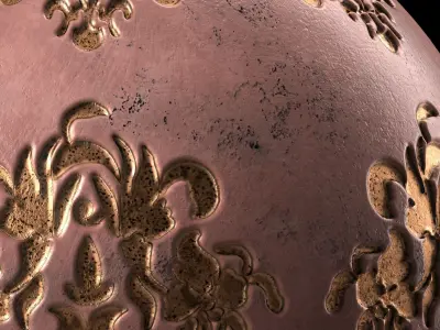 Plaster Materials 4- Ornament Plaster Pbr 4k seamless Sbsar Low-poly 3D model