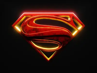 Superman Logo 3D Model - High Poly Print Ready 3D model