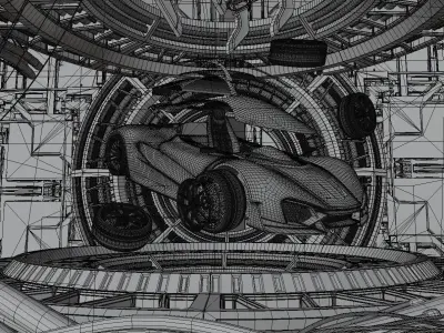 Car Factory Core Low-poly 3D model