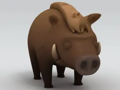 Boar Character 3D model