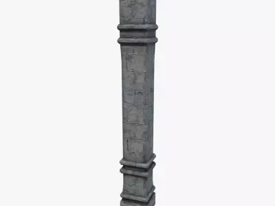 Medieval Stone Pillar V01 Low-poly 3D model