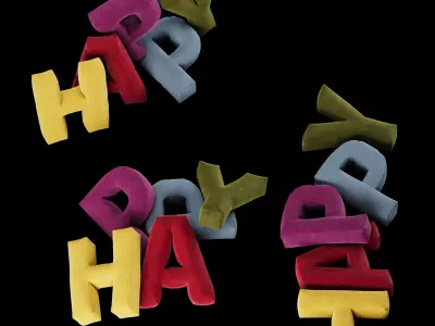 Happy pillow set 3D model