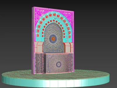 Moroccan Fountain With Mosaic Tiles 3D model