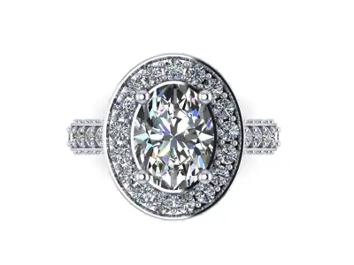 Halo Woman Wedding Ring 3D print model