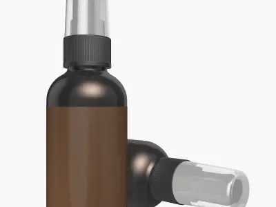 Glass Spray Bottle with Label 3D model
