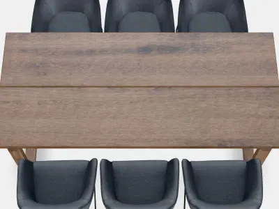 MORBYLANGA - TOSSBERG Table and 6 armchairs 3D model