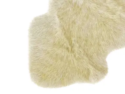 Sheepskin Ivory Area Rug 3D model