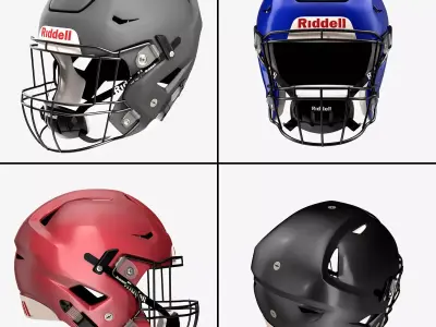 Riddel Speedflex Helmet Collection 3D Model Pack