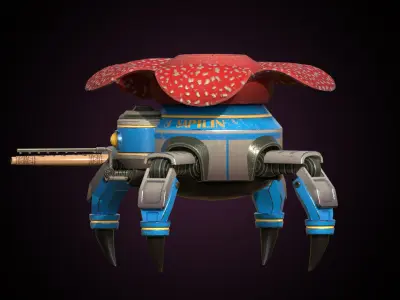 Solarpunk Plant Robot 3D model