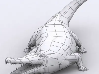 3DRT - Crocodile Low-poly 3D model