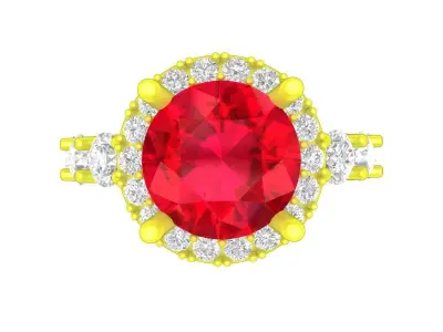 A7670 Luxury Halo Diamond Eternity Engagement Ring 3D print model