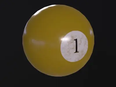 Pool Ball 1 Low-poly 3D model
