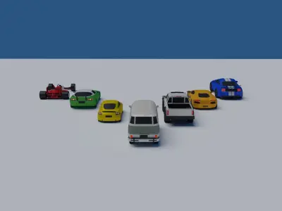 lowpoly carpack 2 toy cars Low-poly 3D model