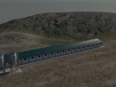 Farm silo terrain 8k and 4k maps 3D model