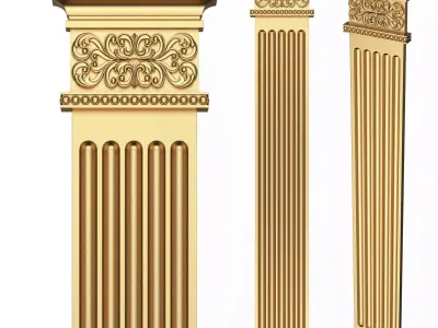 Column Capital 0801 Low-poly 3D model