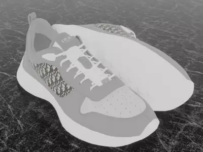 CHRISTIAN DIOR B25 3D SHOES - WHITE 3D model