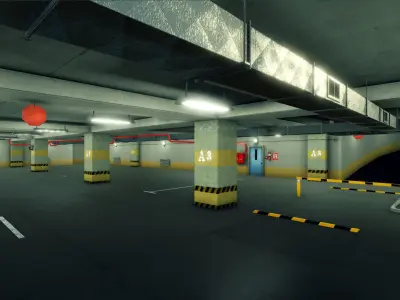 Parking Underground Low-poly 3D model