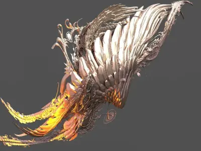 Distorted Time mechanical wing 3D model