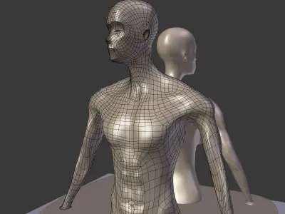 Abstract Man and Woman Statue 3D model
