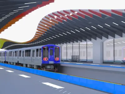 Chicago metro station 3D model