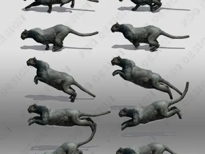 Black Panther Animation Low-poly 3D model