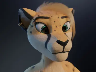 Hera Anthro Cheetah 3D model