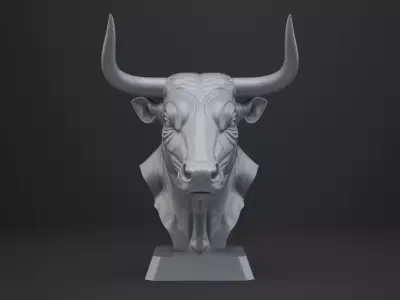 Bull Bust - Animal Figurine 3D print model