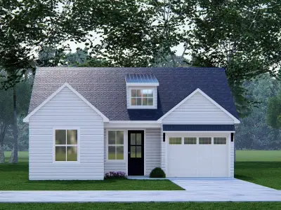 Modern Small American House  3D Exterior Model Home with Garage 3D model