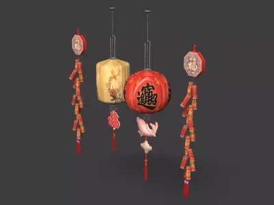 Chinese  red  lantern   3D model