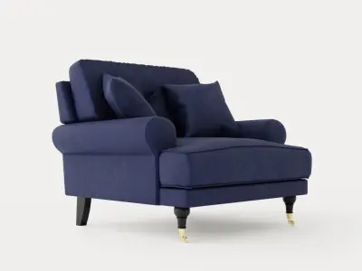 Andrew Armchair Velvet Low-poly 3D model