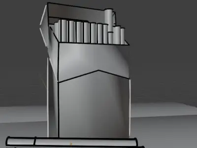 cigarette box Low Poly Free 3D model