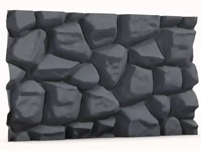 Jagged Granite Cliff Face Model 3D model