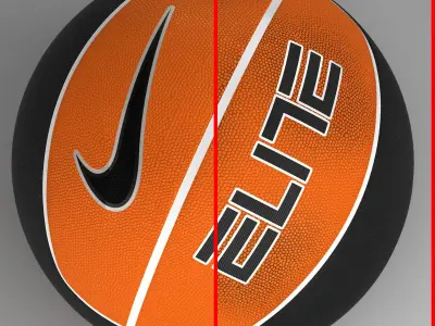Basketball ball euro tricolor trademark Low-poly 3D model