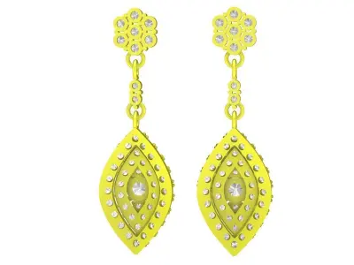 A5680 Luxury Diamond Earrings 3D Model 3D print model