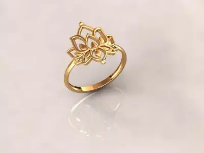 flower ring 3D print model