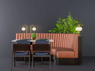 Restaurant seat L type 3D model