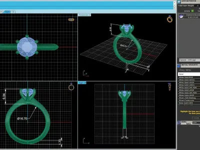 Solitaire Diamond Fashion Ring R12 3D print model