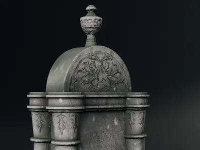 gothic gravestones Low-poly 3D model