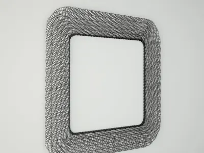 Square Nautical Rope Wall Mirror 3D model