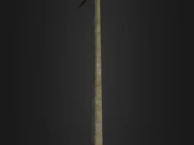 Old worn street light 10 Low-poly 3D model
