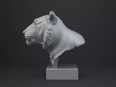 Tiger Bust - Animal Figurine 3D print model