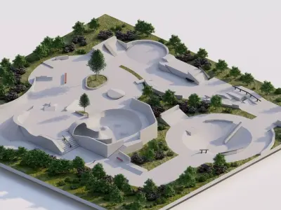 Skatepark-Skate Park PACK 3D model