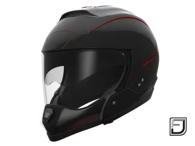 Black Modular Helmet 03 3D model