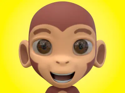 Stylized Rigged Monkey Character 3D model