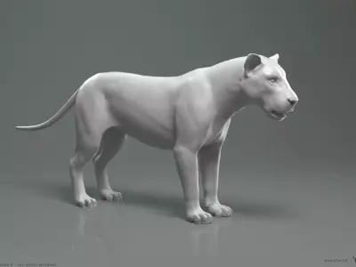 Lion - Highpoly Sculpture 3D model