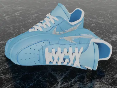 NIKE AIR FORCE X OFF WHITE 3D SHOES Low-poly 3D model