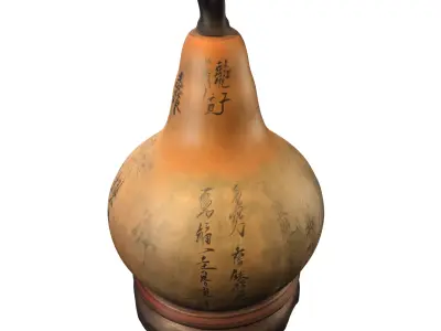 Antique Chinese Gourd Vessel Low-poly 3D model