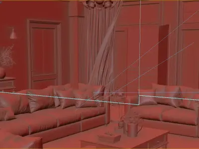 Parisian interior scene 3D model